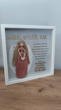 pamiątka komuni świętej chrzest anioł stróż ramka
