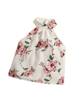 SHEIN BLUZKA DZIECIĘCA BIAŁA W KWIATY 116 V4D