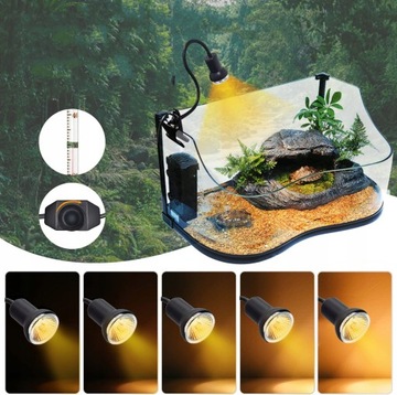 НАГРЕВАТЕЛЬНАЯ ЛАМПА ДЛЯ ТЕРРАРИУМА ДЛЯ ЧЕРЕПАХ С ЗАЖИМОМ 75 Вт UVB