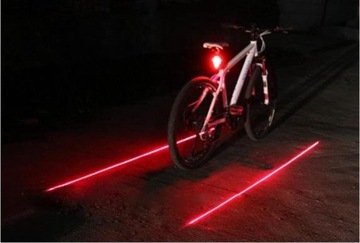 Oświetlenie rowerowe LED + LASEROWE linie LASER
