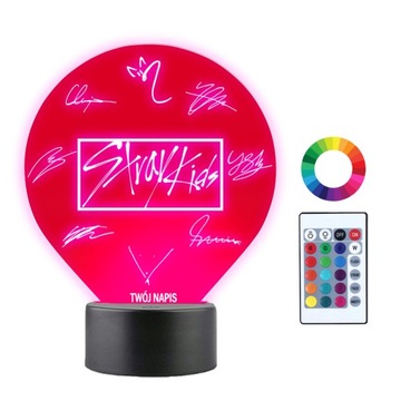 Lampka Nocna 3D LED Dla Dzieci Stray Kids K-Pop Twój Napis Grawer Prezent