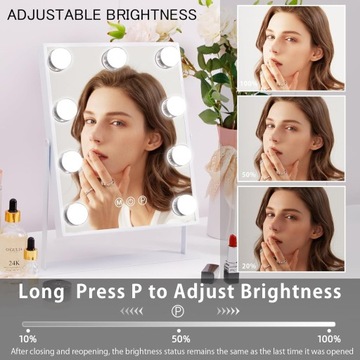 Косметическое зеркало со светодиодной подсветкой 250 х 300 мм.