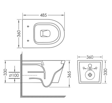 7w1 Zestaw podtynkowy WC Grohe + Miska WC Imprese LESNA + bateria bidetowa