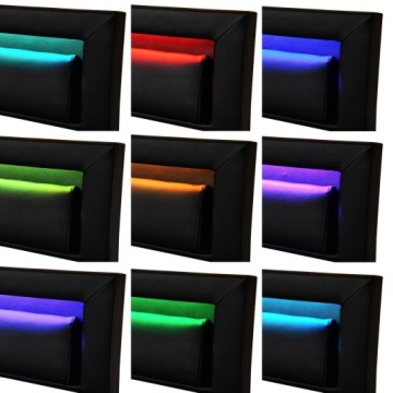 749 Мягкая кровать с каркасом и светодиодной подсветкой 180x200 PARI RGB