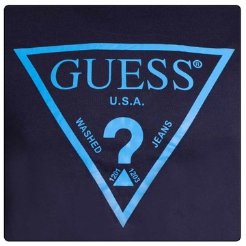 GUESS T-Shirt Reflective Logo M3GI44 K9RM1 Granatowy Slim Fit