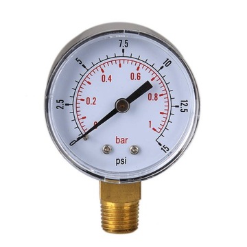 1 * Manometr. 0-15psi 50mm Tester 0-1bar BSPT wody