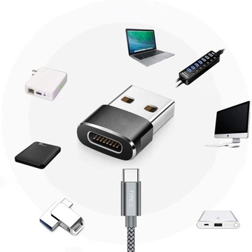 АДАПТЕР OTG USB-A на USB-C ТИПА-C АДАПТЕР (с USB C на USB типа A)