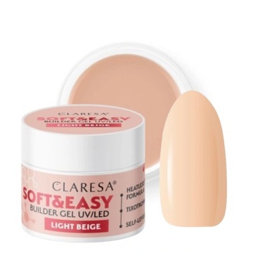 Claresa Żel budujący do paznokci przedłużania Soft&Easy LIGHT BEIGE 45g