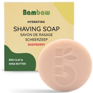 Bambaw, wegańskie mydło do golenia, malina, 80 g