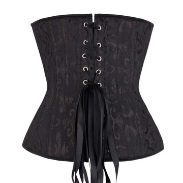Black Gothic Underbust Corset and Bustiers Tops Wa