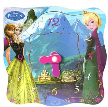 Puzzle Zegar drewniany Układanka Kraina Lodu