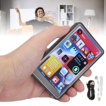 ЧЕРНЫЙ MP4MP3-ПЛЕЕР С СЕНСОРНЫМ ЭКРАНОМ С ПРОВОДНЫМИ НАУШНИКАМИ 16 ГБ