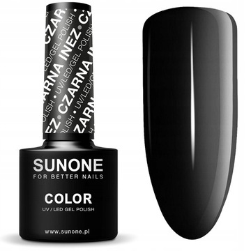 SUNONE LAKIER HYBRYDOWY CZARNY HYBRYDA CZARNA INEZ BLACK UV/LED PAZNOKCI 5G