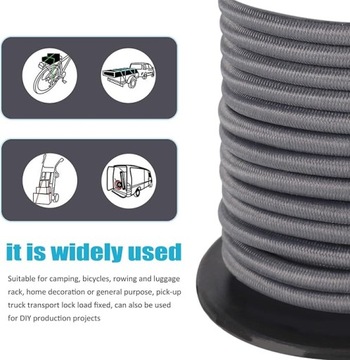 LINA GUMOWA GUMA LINKA ELASTYCZNA EXPANDOR DO PLANDEK SZARA 6mm - 1M