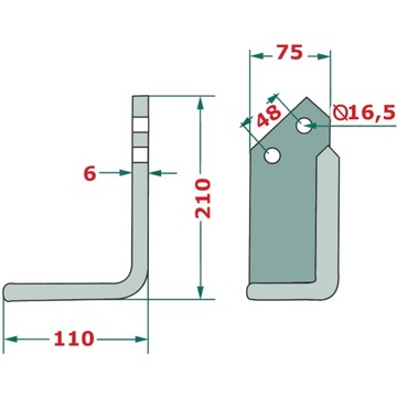 Nóż do glebogryzarki Unia Grudziądz PRAWY + LEWY POLSKI PRODUCENT