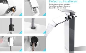 Хромированный смеситель для ванной комнаты ZREE с водопадом ОПИСАНИЕ!