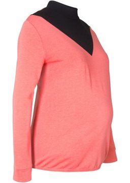 BA25 BLUZA CIĄŻOWA BONPRIX DŁUGI RĘKAW 44/46 KORALOWA