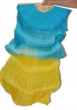 Wachlarze FAN VEILS jedwab belly dance tribal x 2