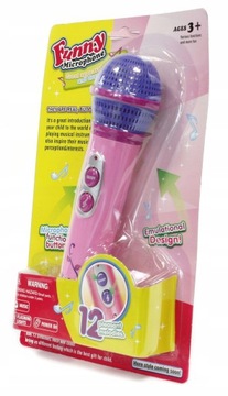 РОЗОВЫЙ МИКРОФОН на батарейках, 12 МЕЛОДИЙ