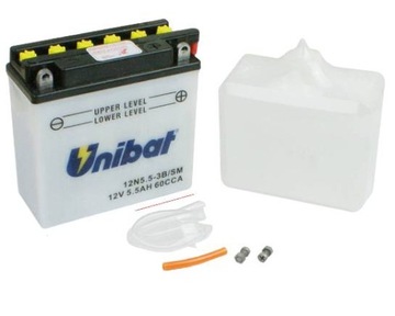Akumulator Unibat 12N5,5-3B, 12V, 5,5Ah - P+