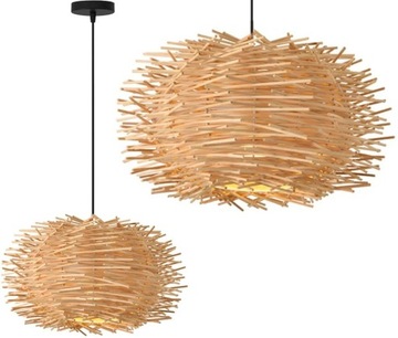 LAMPA WISZĄCA NATURALNA PLECIONA BAMBUSOWA GNIAZDO