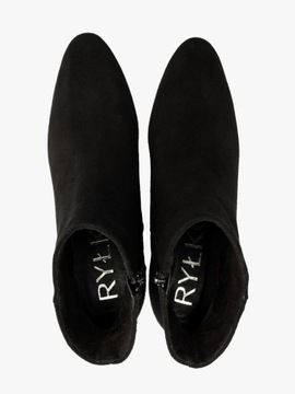 Botki damskie buty RYŁKO czarne na obcasie słupku