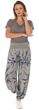 F664 БРЮКИ АЛЛАДИНОВЫЕ женские свободные с узором