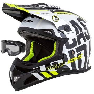CASSIDA KASK MOTOCYKLOWY NA CROSSA SONIC + GOGLE