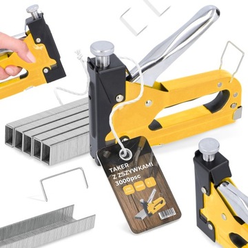 ZSZYWACZ TAPICERSKI Taker 4-14 mm RĘCZNY Metalowy 3000x ZSZYWKI 53A Wkład