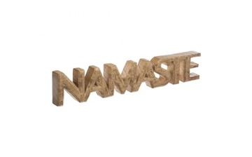 Napis drewniany dekoracja Namaste na komodę boho