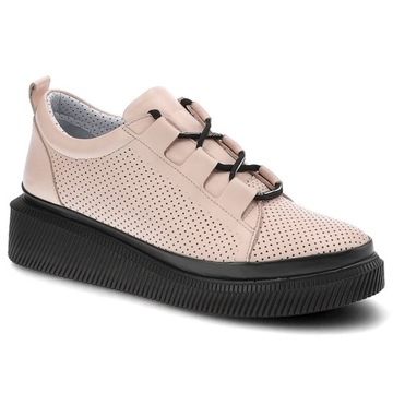 Różowe Sneakersy Damskie Ravini Stylowe Półbuty