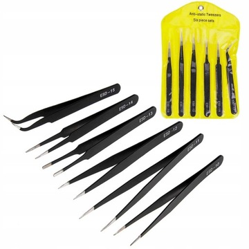 Набор пинцетов 6 шт. Металлические пинцеты ESD Пинцеты Пинцеты