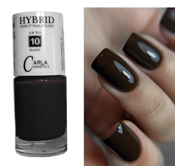 CARLA HYBRID EFFECT lakier bez lampy 682 dark chocolate - black brown