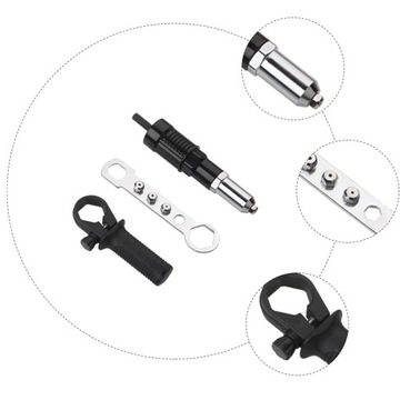 ЗАКЛЕПКА ЗАКЛЕПКА ДЛЯ ПЕРЕХОДНИКА ОТВЕРТКИ + 4 НАКОНЕЧНИКА