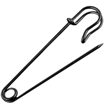 Agrafka szkocka dziewiarska ozdobna duża 1,9mm x 76mm CZARNA