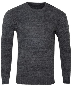 SWETER MĘSKI ELASTYCZNY CIEMNO-SZARY L