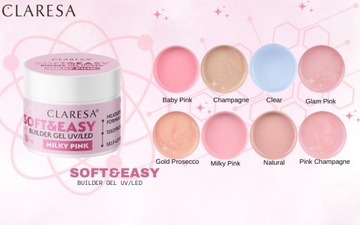 CLARESA SOFT & EASY BUILDER GEL THICSOTROPIA GOLD PROSECCO СТРОИТЕЛЬНЫЙ ГЕЛЬ 12G