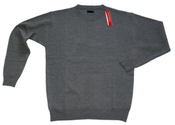 SWETER swetr MĘSKI duży 5XL szer.132cm cienki elastyczny MELANŻ JASNO-SZARY