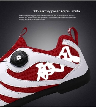 Odblokowane odblaskowe buty rowerowe na zewnątrz