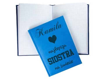 БЛОКНОТ ДЛЯ СЕСТРЫ С ГРАВИНОЙ ИМЕНИ В ПОДАРОК ​​3 ЦВЕТА А5