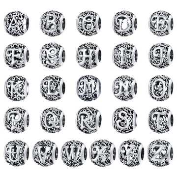 G294 Litera A alfabet charms beads srebro 925