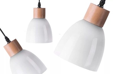 Zestaw 3 LAMP WISZĄCYCH SUFITOWA BIAŁA KARI