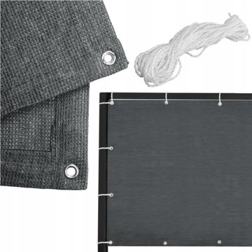 MATA MASKUJĄCA NA BALKON 90x500cm OSŁONA BALKONOWA MATA SIATKA CIENIUJĄCA