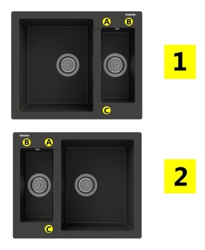 ГРАНИТНАЯ МОЙКА, ПОЛУТОРНАЯ КОРЗИНА, 6 ЦВЕТОВ