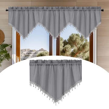 Подзор треугольный на окно Карман для столба для фермерского дома, маленький, короткий, серый