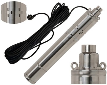 POMPA GŁĘBINOWA WODY CZYSTEJ STUDNI WYDAJNA STAL 4 + KABEL 20M DIPPER 2700