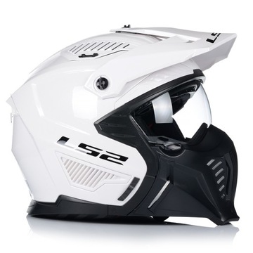МОТОЦИКЛЬНЫЙ ШЛЕМ 4в1 LS2 OF606 БЕЛЫЙ СЪЕМНЫЙ ВЗОР + 2x СТЕКЛА