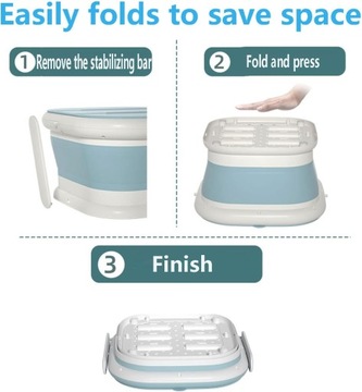 Ведро для педикюра складное и складное, переносное, пластик/резина.