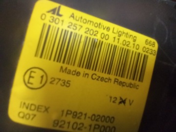 ФАРА ПЕРЕДНЯЯ ФОНАРЬ KIA VENGA RIGHT EUROPE ЦЕЛАЯ