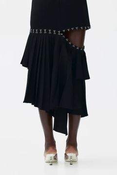 ROKH x H&M Asymetryczna Sukienka z Warstwowym Dołem r.38